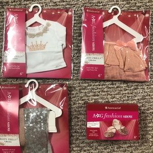 American Girl Doll Clothes Frosty Frills Tee, Skirt, Leggings, Tights, and Flats